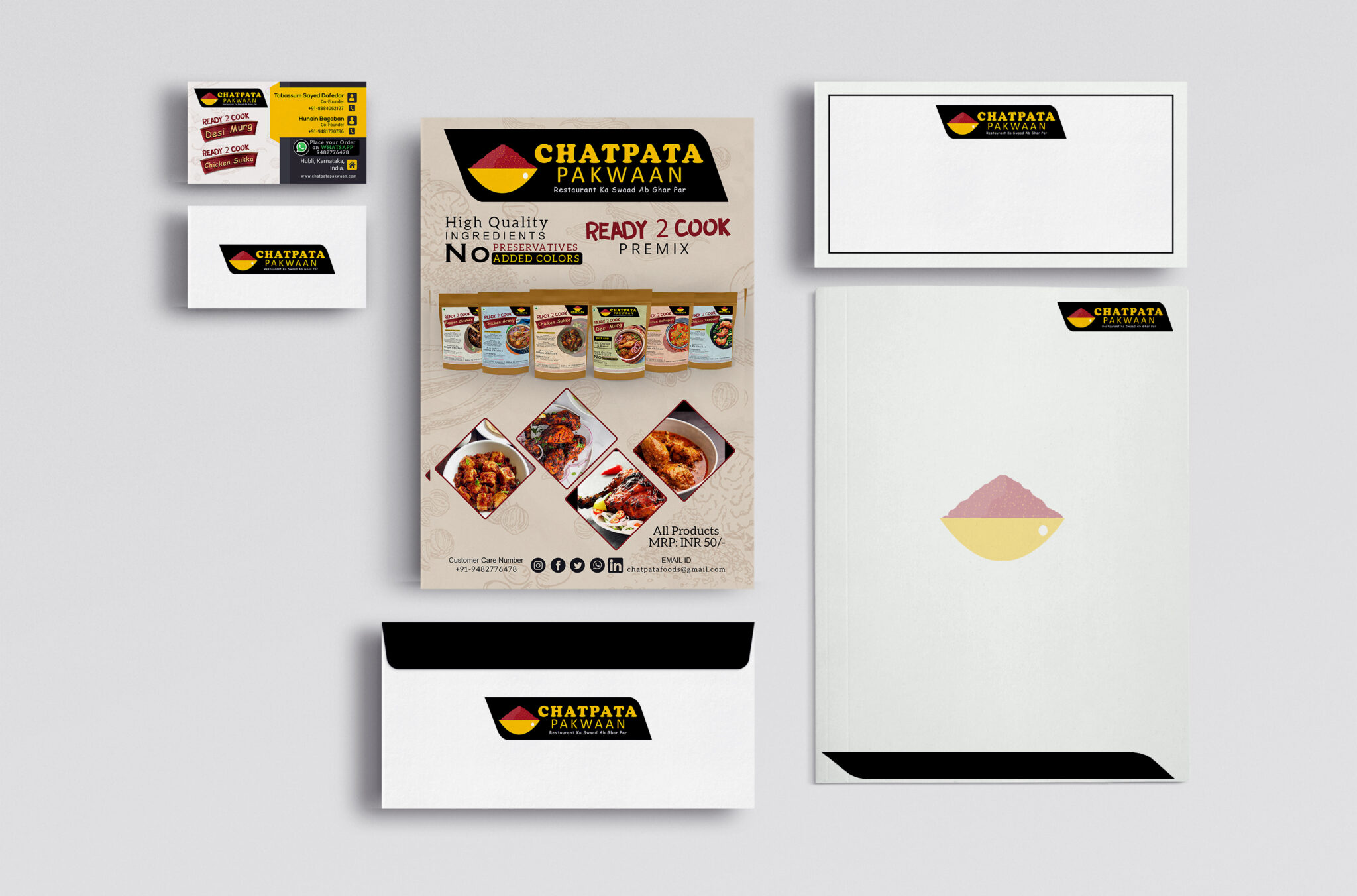 Business Kit Moke Up chatpata Pakwaan Branding Services