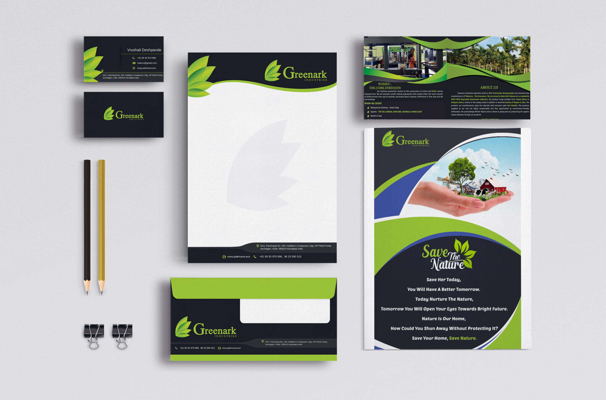 Business Kit Moke Up greenark Branding Services